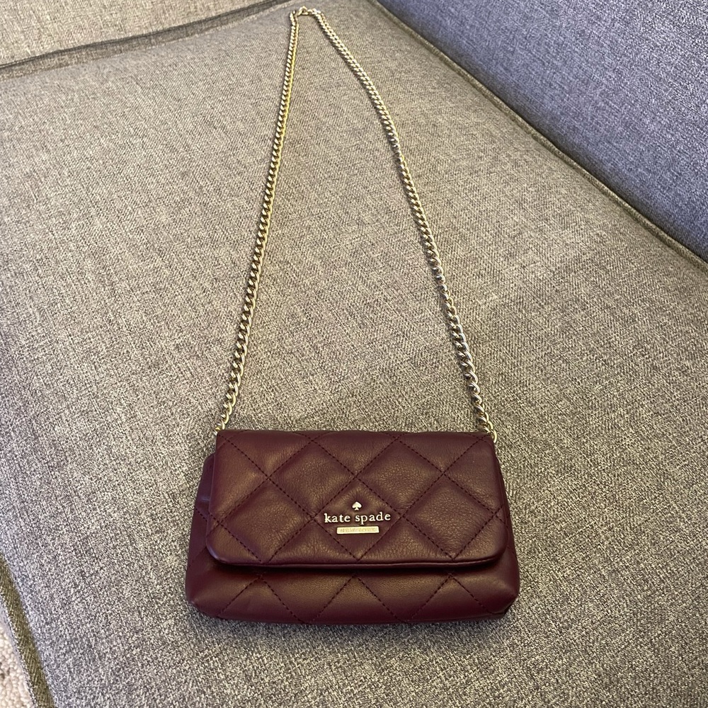 Kate Spade ♠️ Burgundy Quilted Crossbody & Clutch